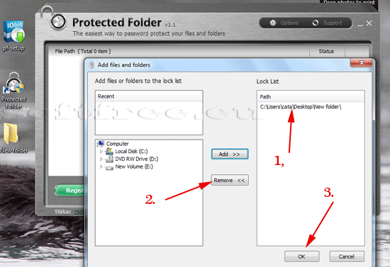 Tutorial IOBit Password Folder vizualizare folder ascuns