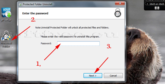 Tutorial IOBit Password Folder dezinstalare introducerea parolei